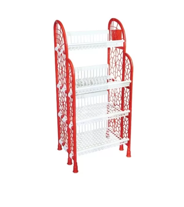 Premium Kitchen Rack Red And White