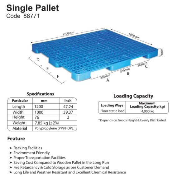 Rfl Plastic Pallet Single