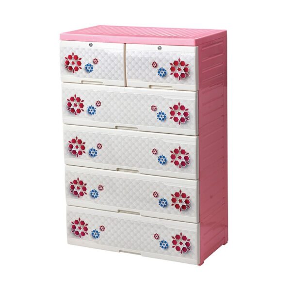 Flossy Decorous Wardrobe Double 5 Drawer